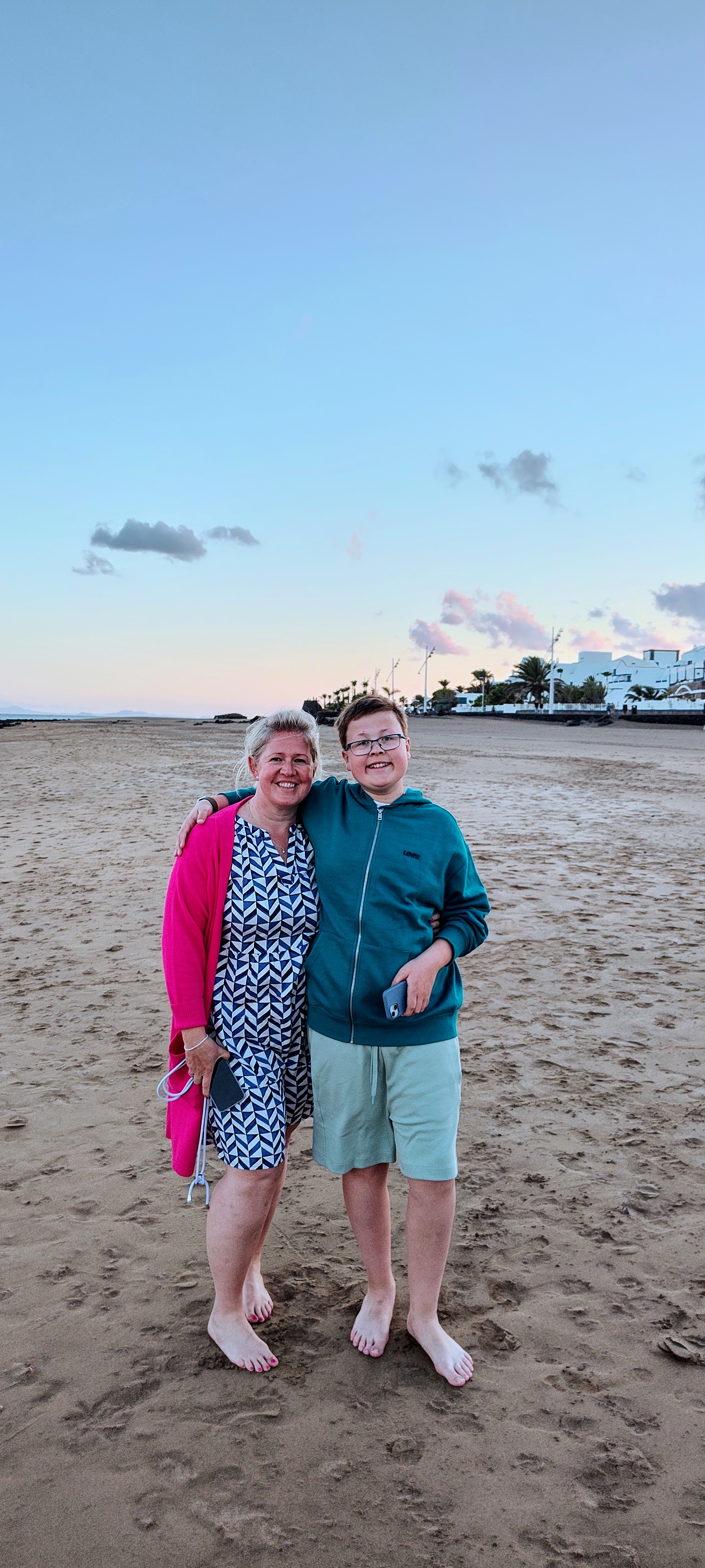 At the beach near the hotel